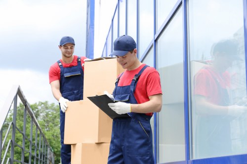A Greenwich van and team preparing items for a safe move