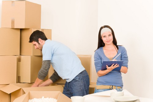Furniture and boxes being loaded for a Greenwich home relocation