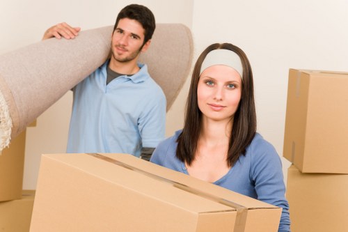 Careful handling of furniture in a Greenwich apartment building